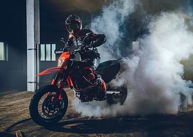 Motorcycle Smoke Burnout
