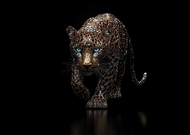 Diamond Leopard Sculpture