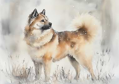 Eurasian Wolfdog in Snow