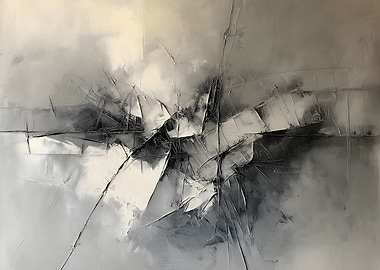 Abstract Grey and White Painting