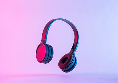 Headphones and Neon Light