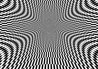 Black and White Checkerboard Illusion by bridget riley