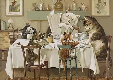 Cats Having Tea