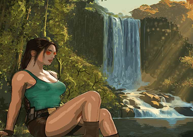 Lara Croft Jungle Waterfall