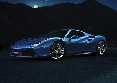 Blue Ferrari 488 GTE