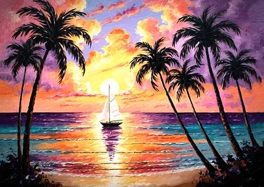 Sunset Sailboat
