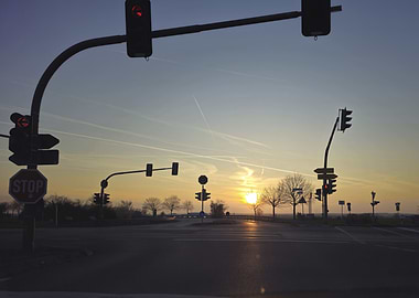 Sunrise Traffic Lights