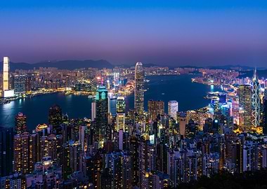 Hong Kong Skyline Night View