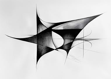 Abstract Black Ink Drawing