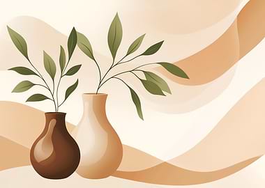 Vases with Green Branches