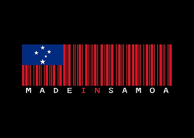Samoa Flag Barcode Design
