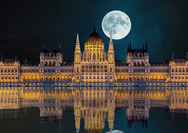 Hungarian Parliament Night View