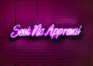 Neon Sign Seek No Approval