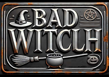 Bad Witch Metal Sign