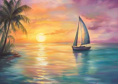 Sunset Sailboat