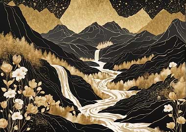 Golden Mountain Waterfall