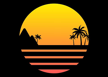Retro Sunset Beach