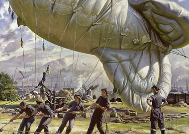 WWII Balloon Tethered