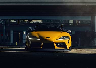 Yellow Toyota Supra