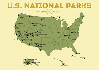 US National Parks Map