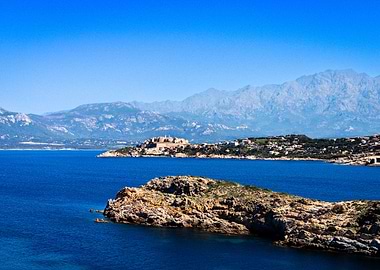Coastal Fortress and Mountains