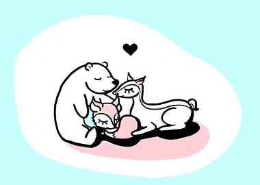 Cute Animal Friends Family