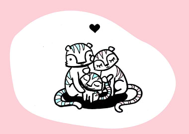 Tiger Family Illustration