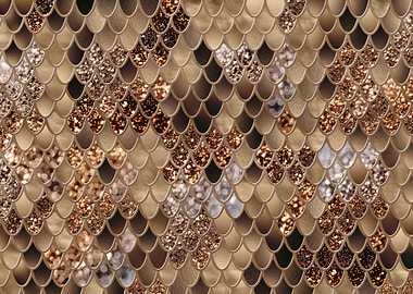 Gold Glitter Scales Pattern