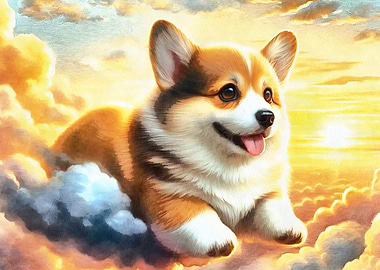 Corgi in the Clouds