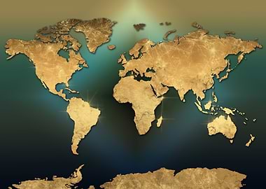 Golden World Map