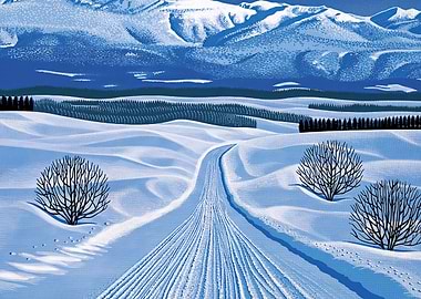 Hiroshi Nagai Snowy Mountain Landscape