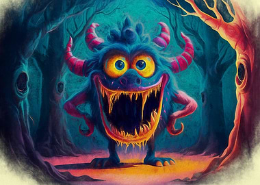 Smiling Monster in Forest