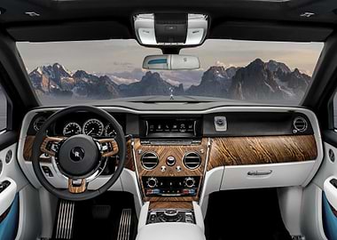 Rolls Royce Interior with Mountain View