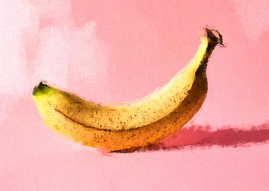 Single Banana on Pink