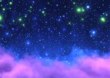 Night Sky with Stars and Clouds