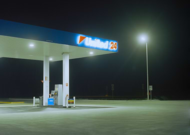 Gas Station at Night