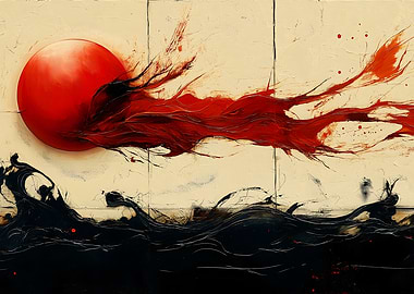 Red Sun and Black Waves