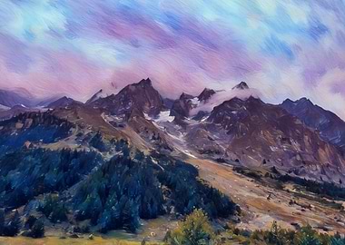 Mont Blanc Landscape Painting