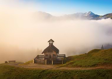 Mountain Chapel in Mist