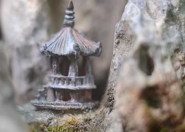 Miniature Pagoda on Rock