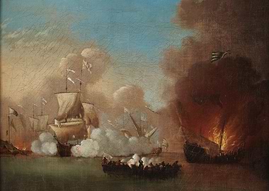 Naval Battle Painting