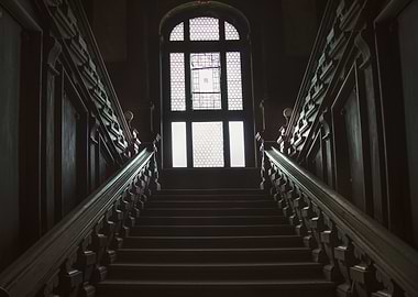 Dark Staircase with Window
