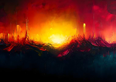 Abstract Sunset Landscape