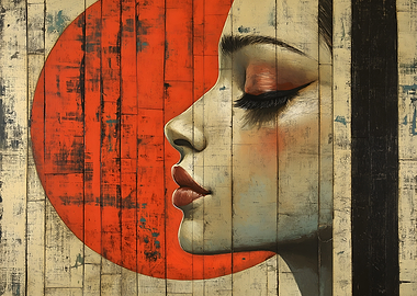 Woman with Red Circle