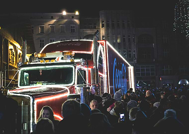 Coca-Cola Truck at Night