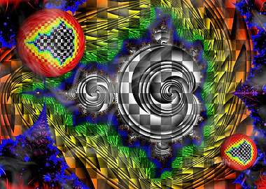 'Checkered Mandelbrot' Abstract Fractal Art