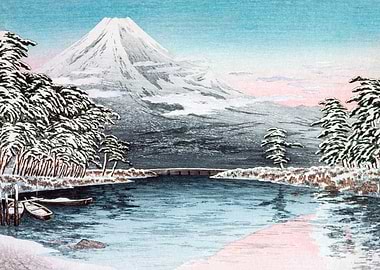 Mount Fuji Winter Landscape