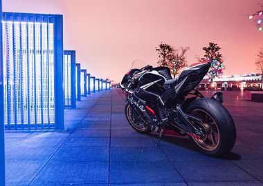 Black Sportbike at Night