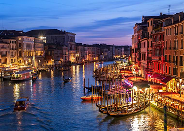 Grand Canal In Venice At Dusk
