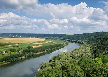 River Winding Through Lush Landscape